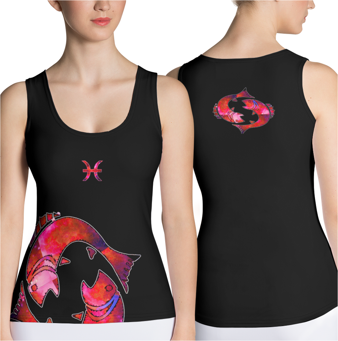 Women's Tank Tee for Pisces Sun Sign. Gym or Yoga Tank. WickedYo.